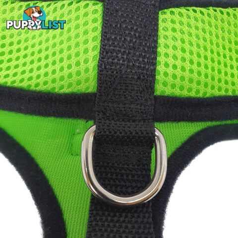 Doggie ID Harness Soft Air Mesh Personalised Embroidered - GC-HAR-ID-GRN-S