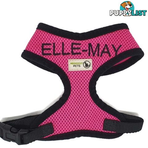 Doggie ID Harness Soft Air Mesh Personalised Embroidered - GC-HAR-ID-GRN-S