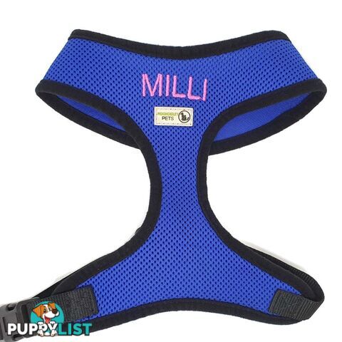 Doggie ID Harness Soft Air Mesh Personalised Embroidered - GC-HAR-ID-GRN-S