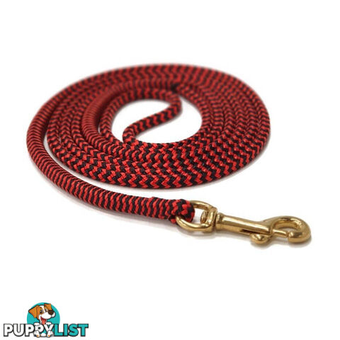 1.8m Long Lead 6mm Rope No Stitching - Yarnix - YNXLD6MM-BLK-RED