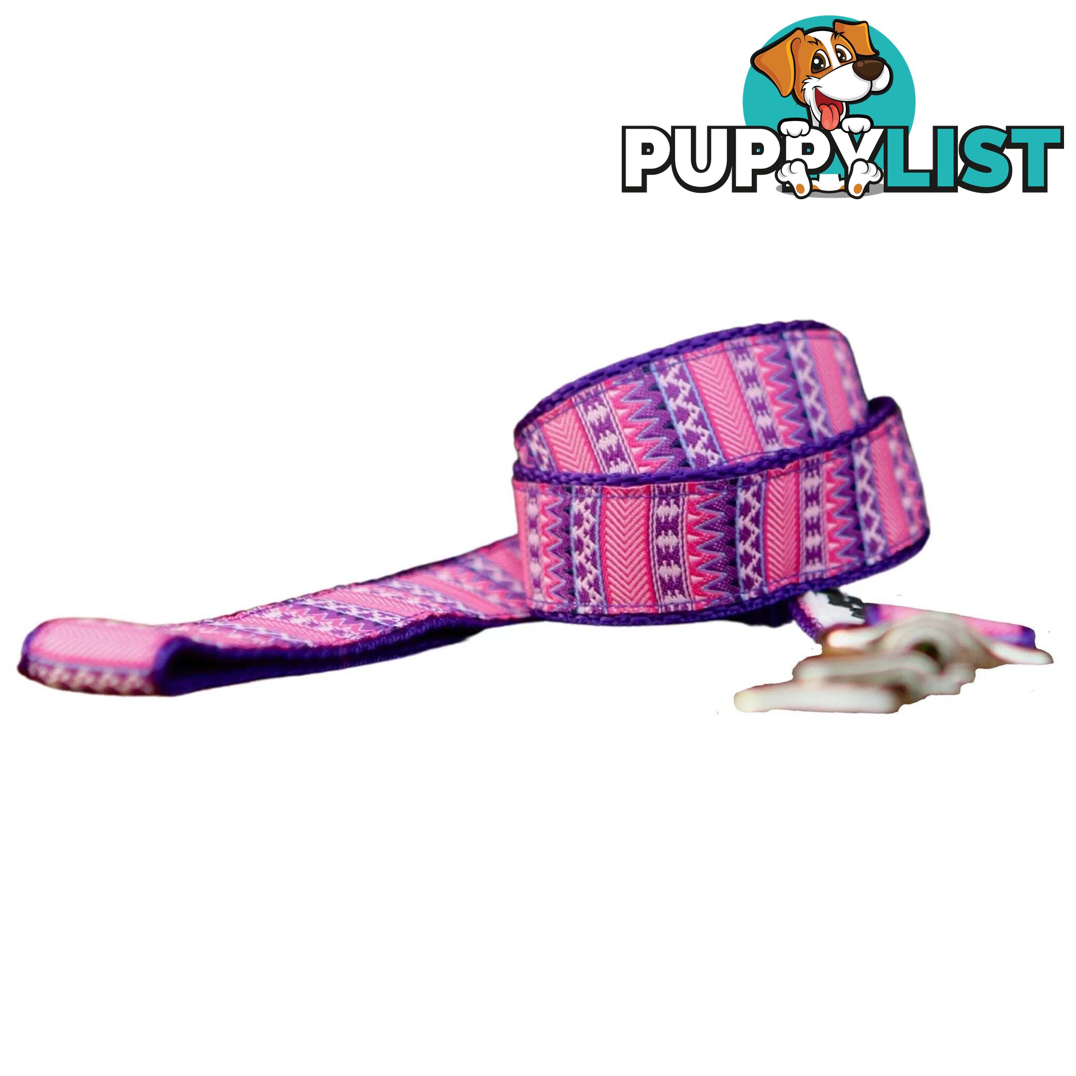 Aztec Dog Lead / Pink / Purple / Dog Leash - Hand Made by The Bark Side - TBSLDAZT201.2