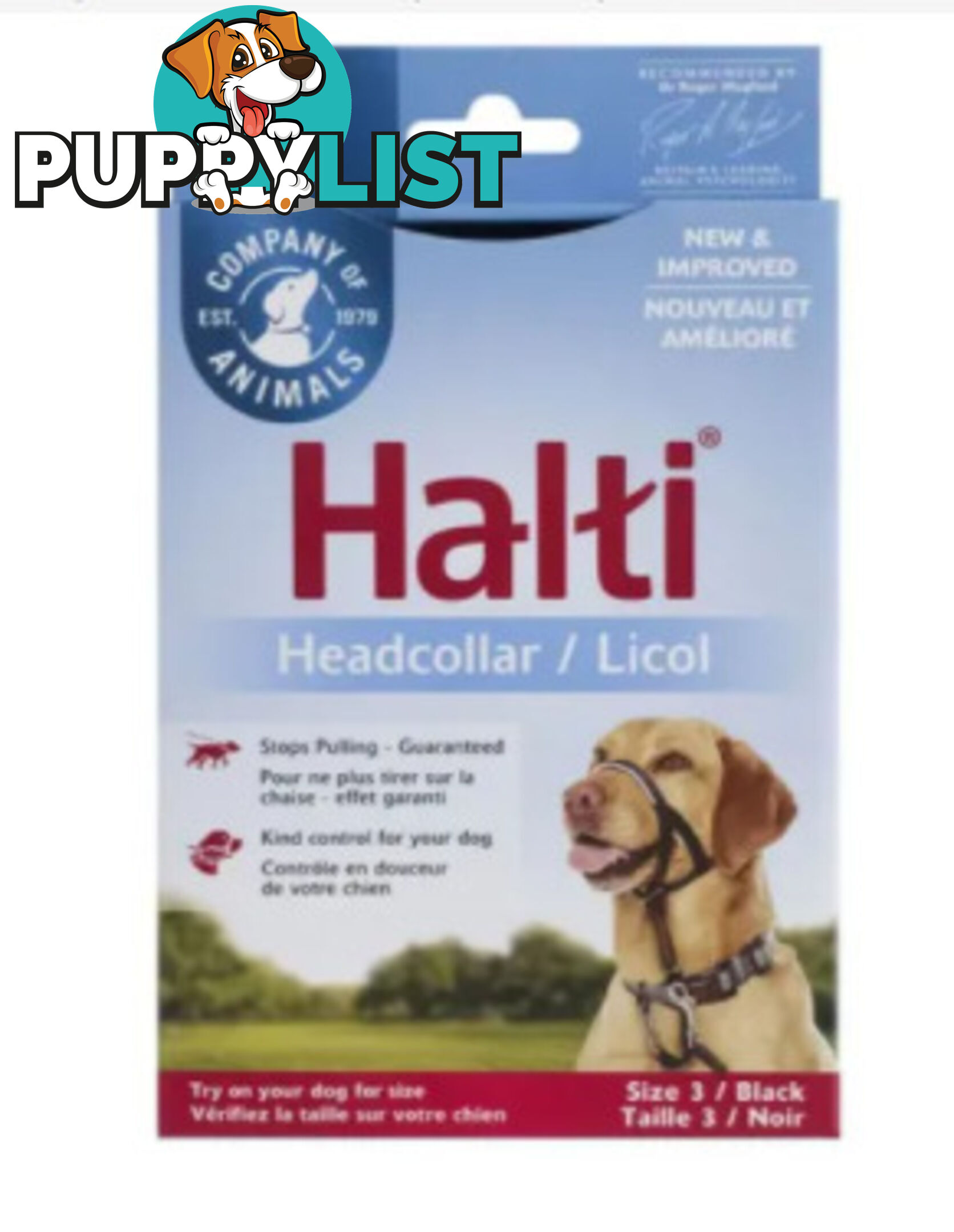 Halti Headcollar Black - Company of Animals. - WPS-DAH2010