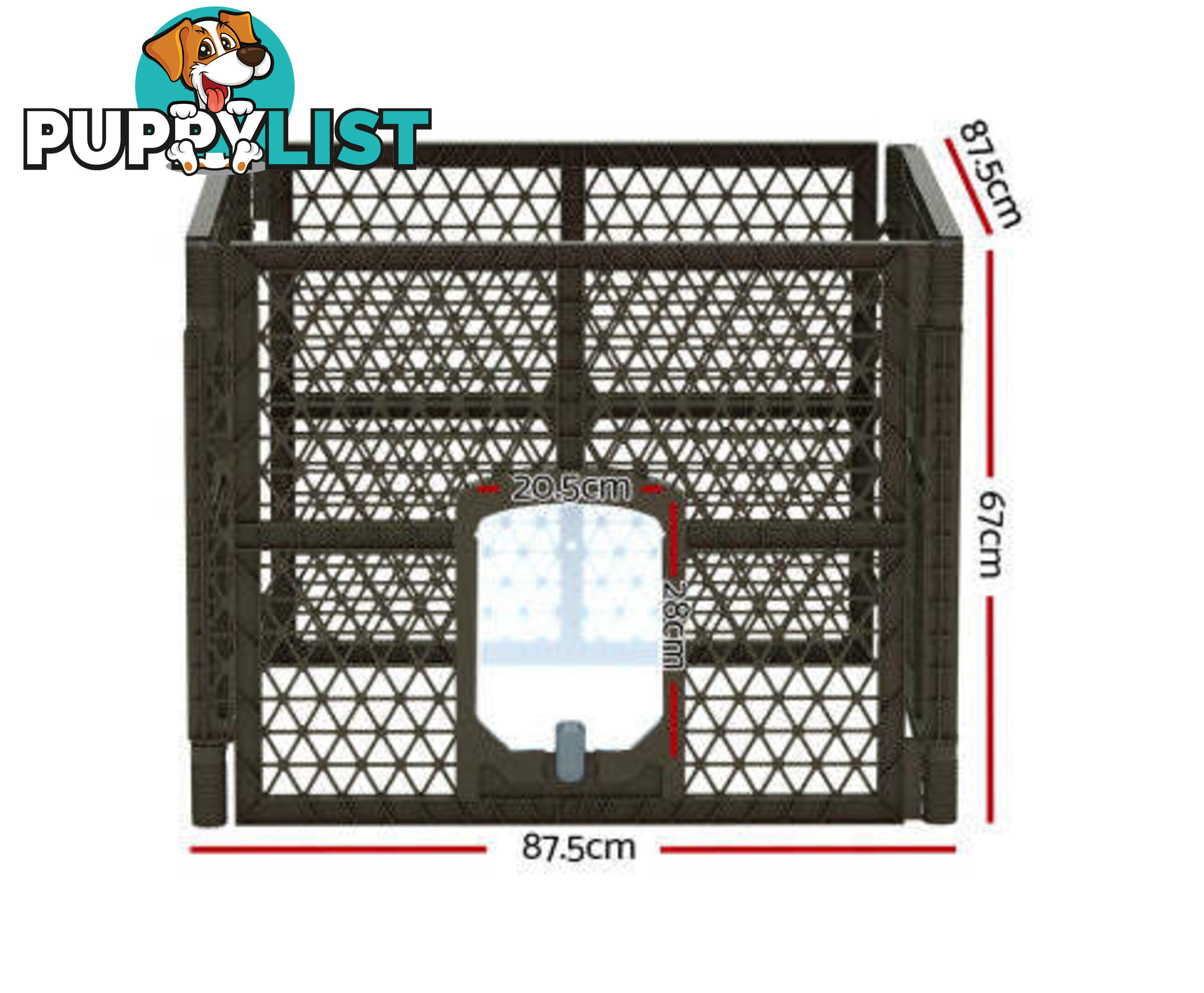 i.Pet Pet Dog Playpen Enclosure Panel Fence Puppy Cage Plastic Play Pen Foldable - PET-DOGPLAYPEN-PL-8-BR