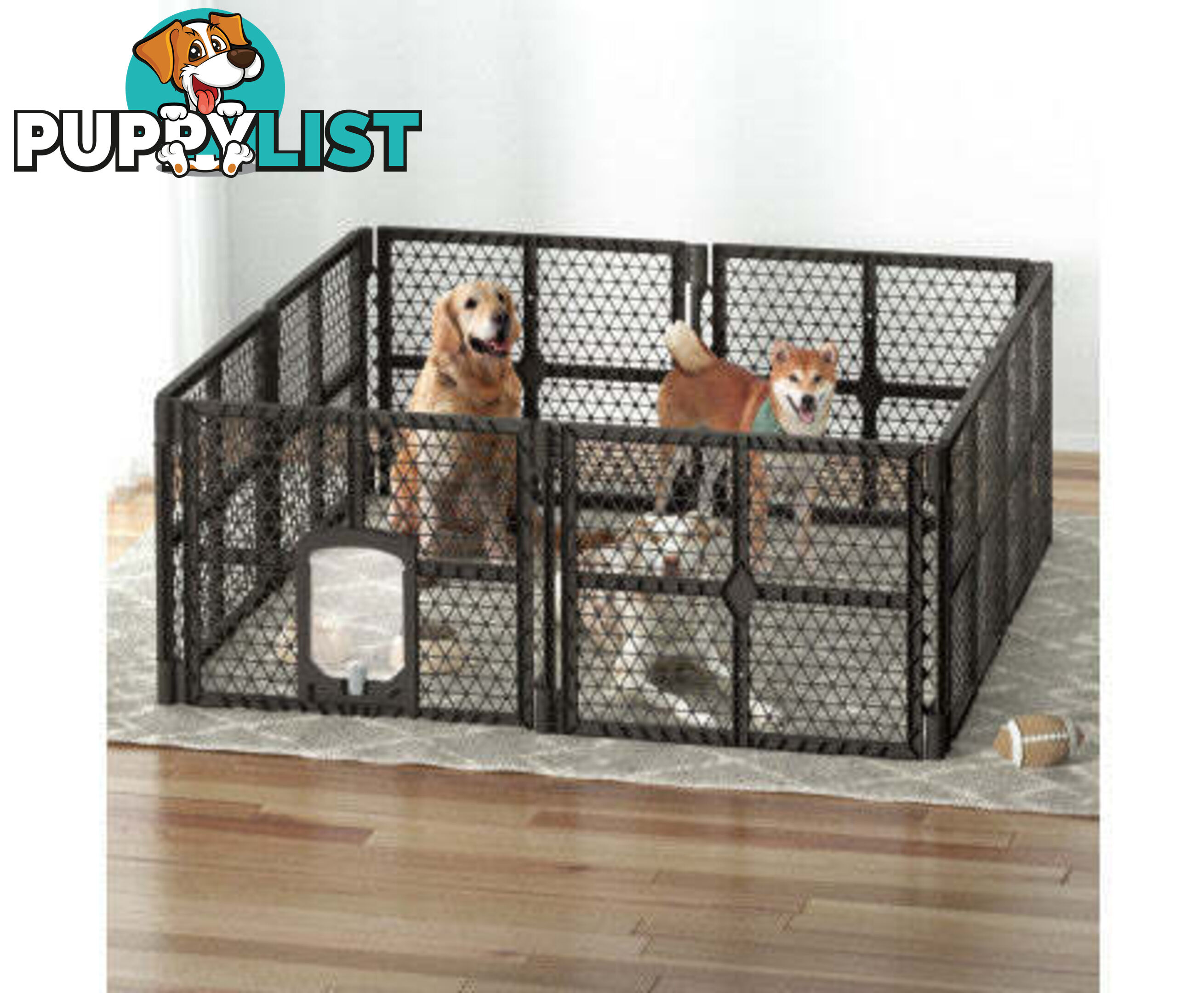 i.Pet Pet Dog Playpen Enclosure Panel Fence Puppy Cage Plastic Play Pen Foldable - PET-DOGPLAYPEN-PL-8-BR