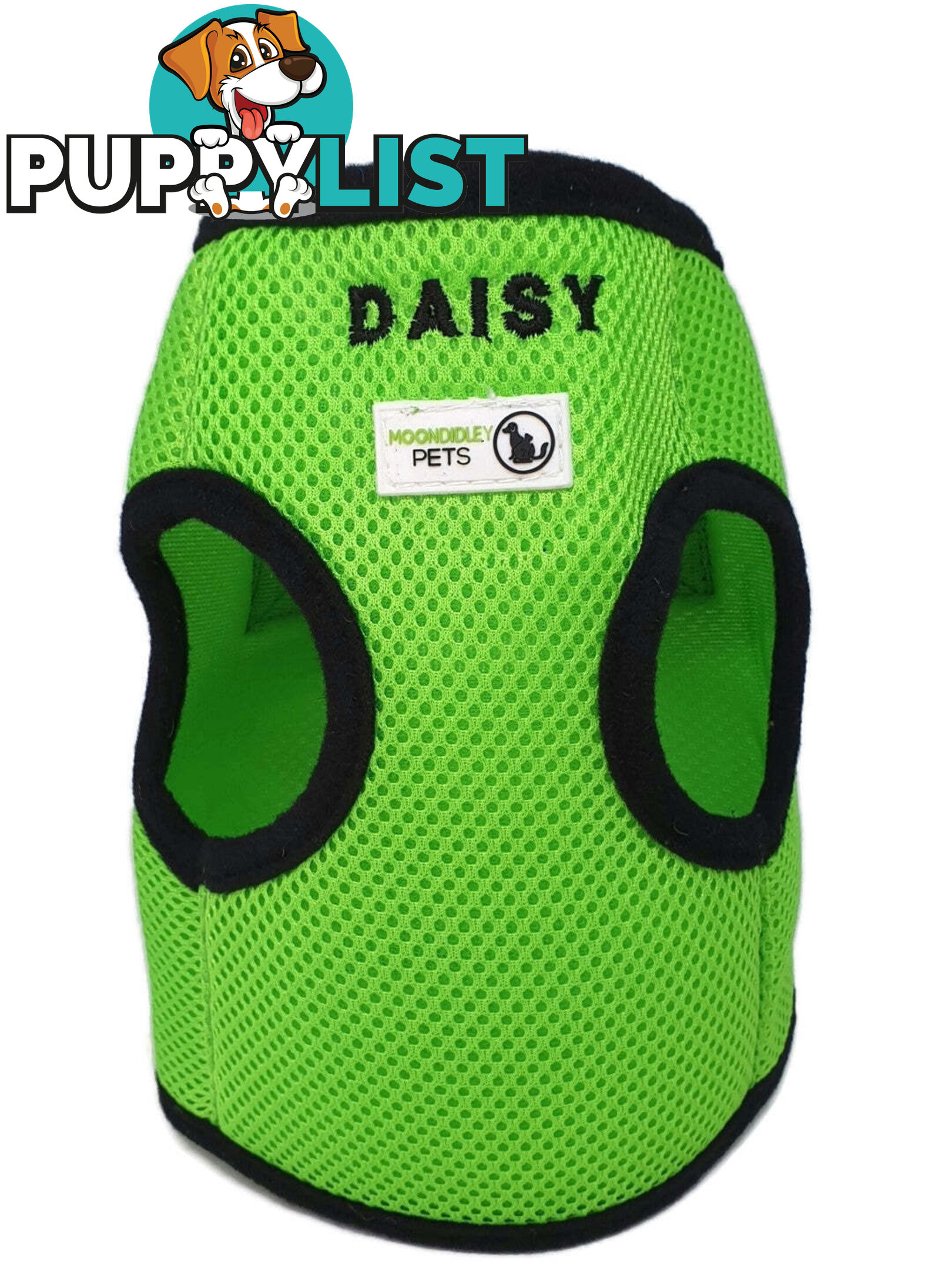 Doggie ID Vest Soft Air Mesh Personlised Embroidered - MDPIDVESSGRN