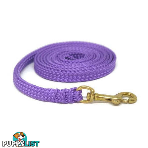 1.8m to 10m Long Dog Lead No Stitching Tough Yarnix 10mm Wide - YNXLD10-5-PUR-SS