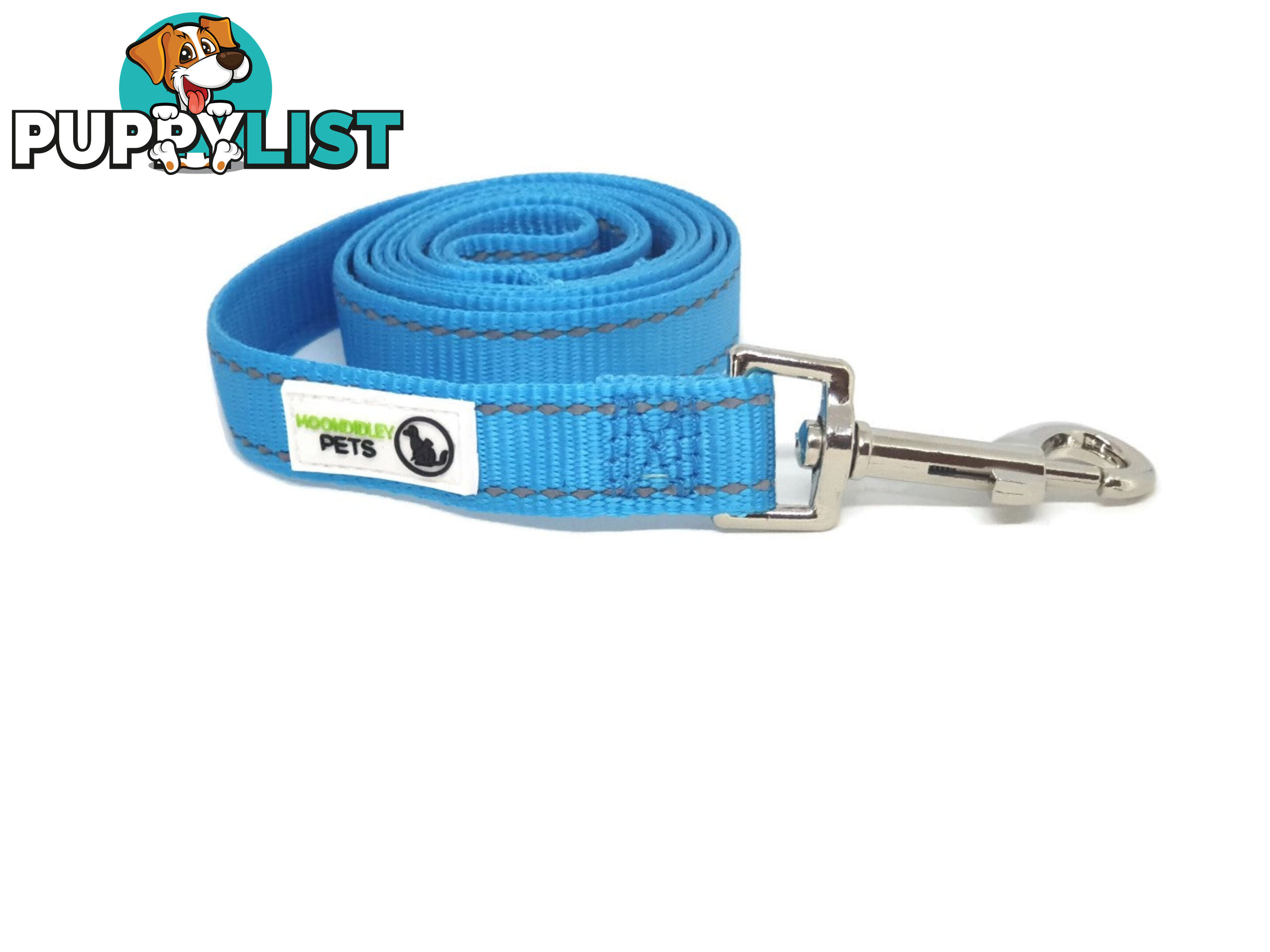 1.8m Nylon w/Reflective Stitching Dog Lead - Moondidley Pets - MDPLDREFTUR201.8