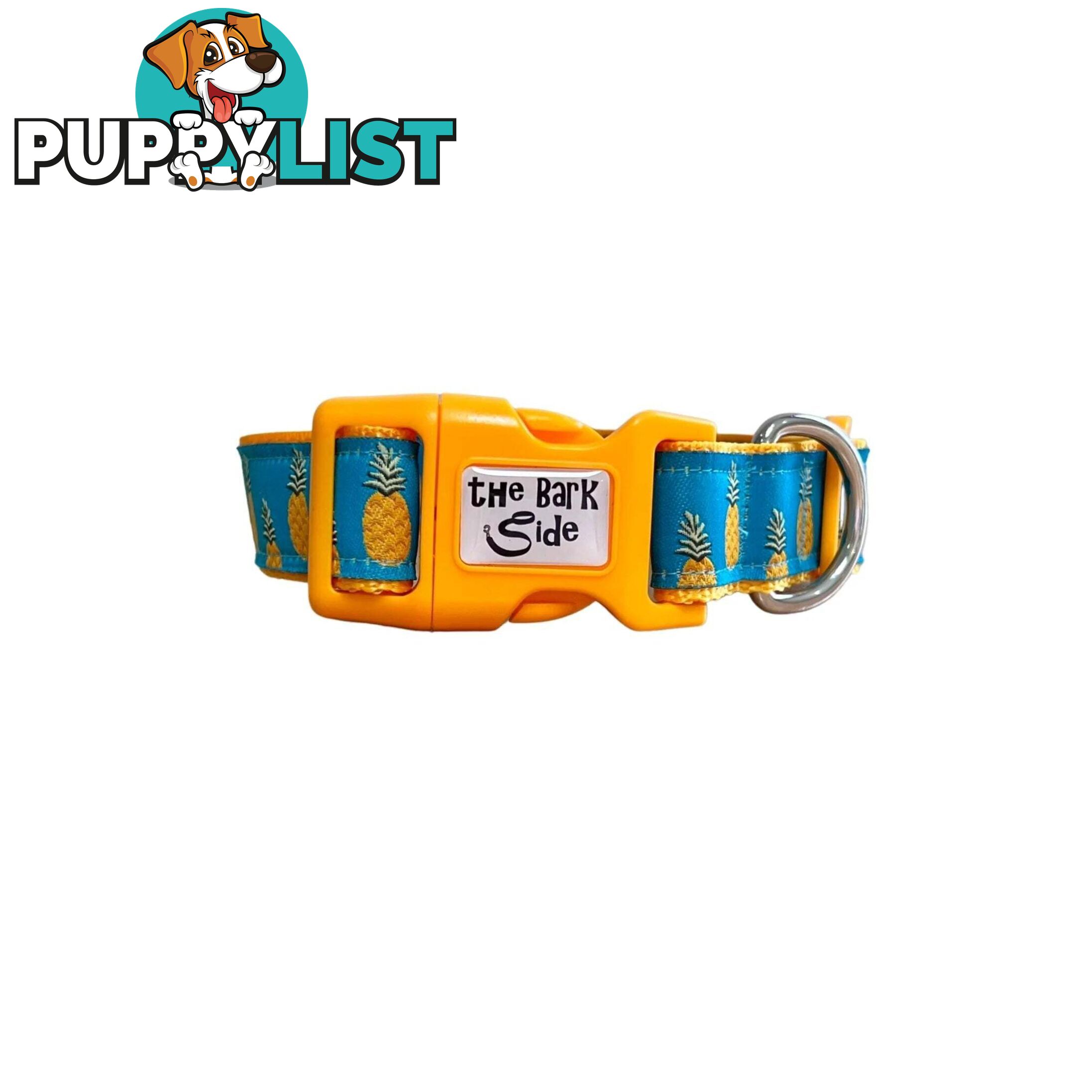 Pineapple Dog Collar - Hand Made by The Bark Side - TBSPIN2L