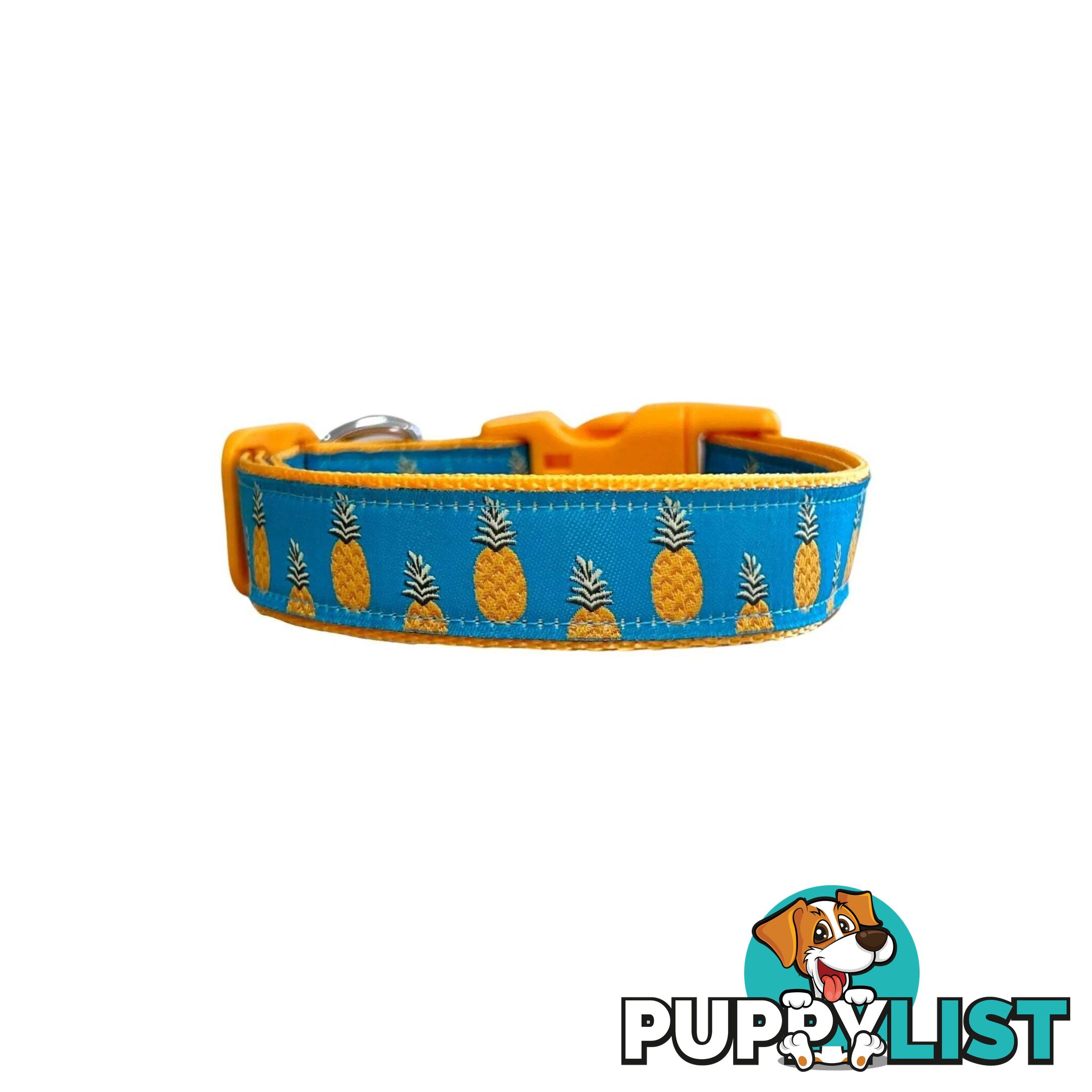 Pineapple Dog Collar - Hand Made by The Bark Side - TBSPIN2L