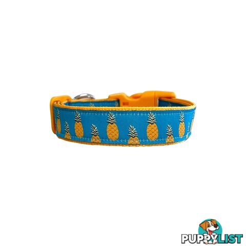 Pineapple Dog Collar - Hand Made by The Bark Side - TBSPIN2L
