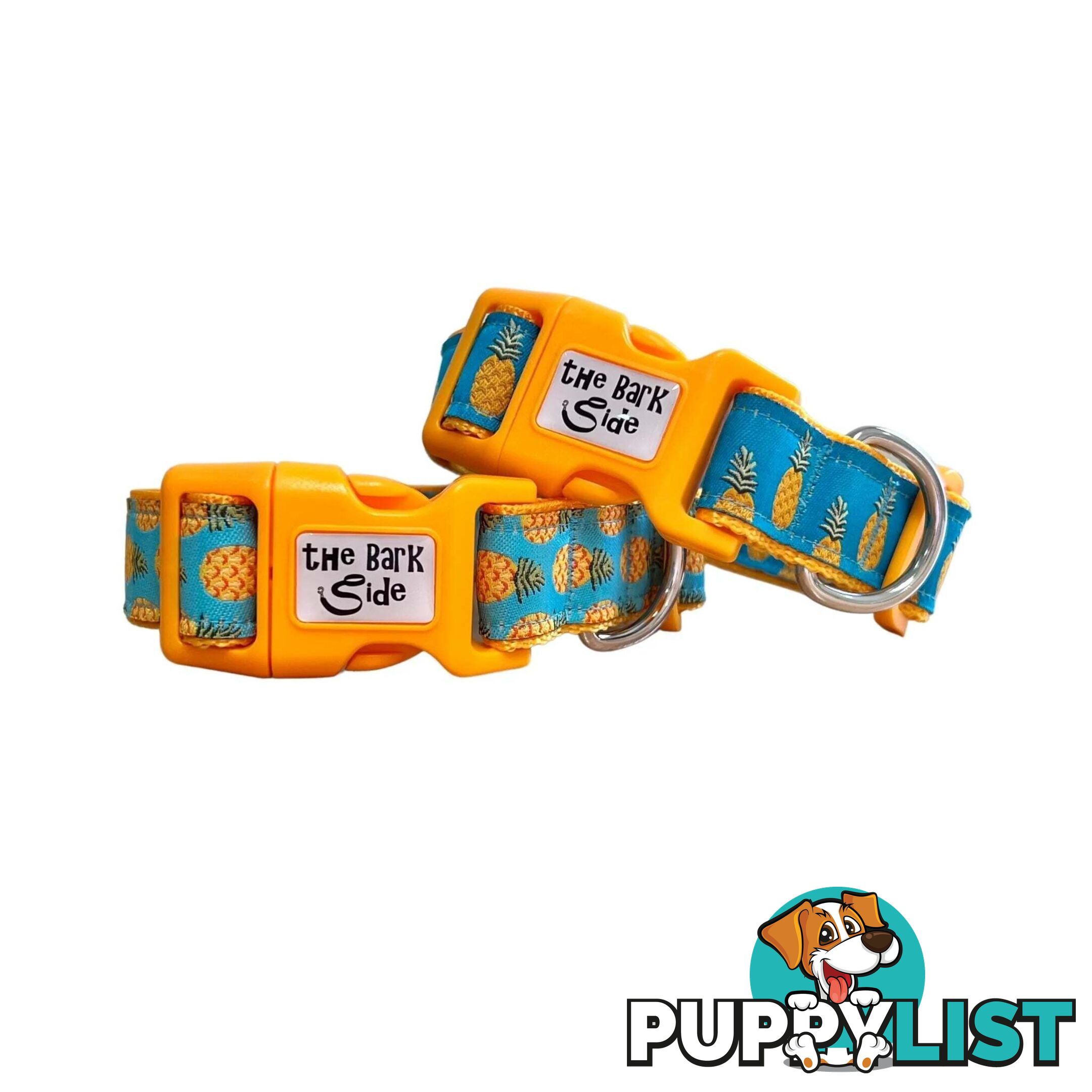 Pineapple Dog Collar - Hand Made by The Bark Side - TBSPIN2L