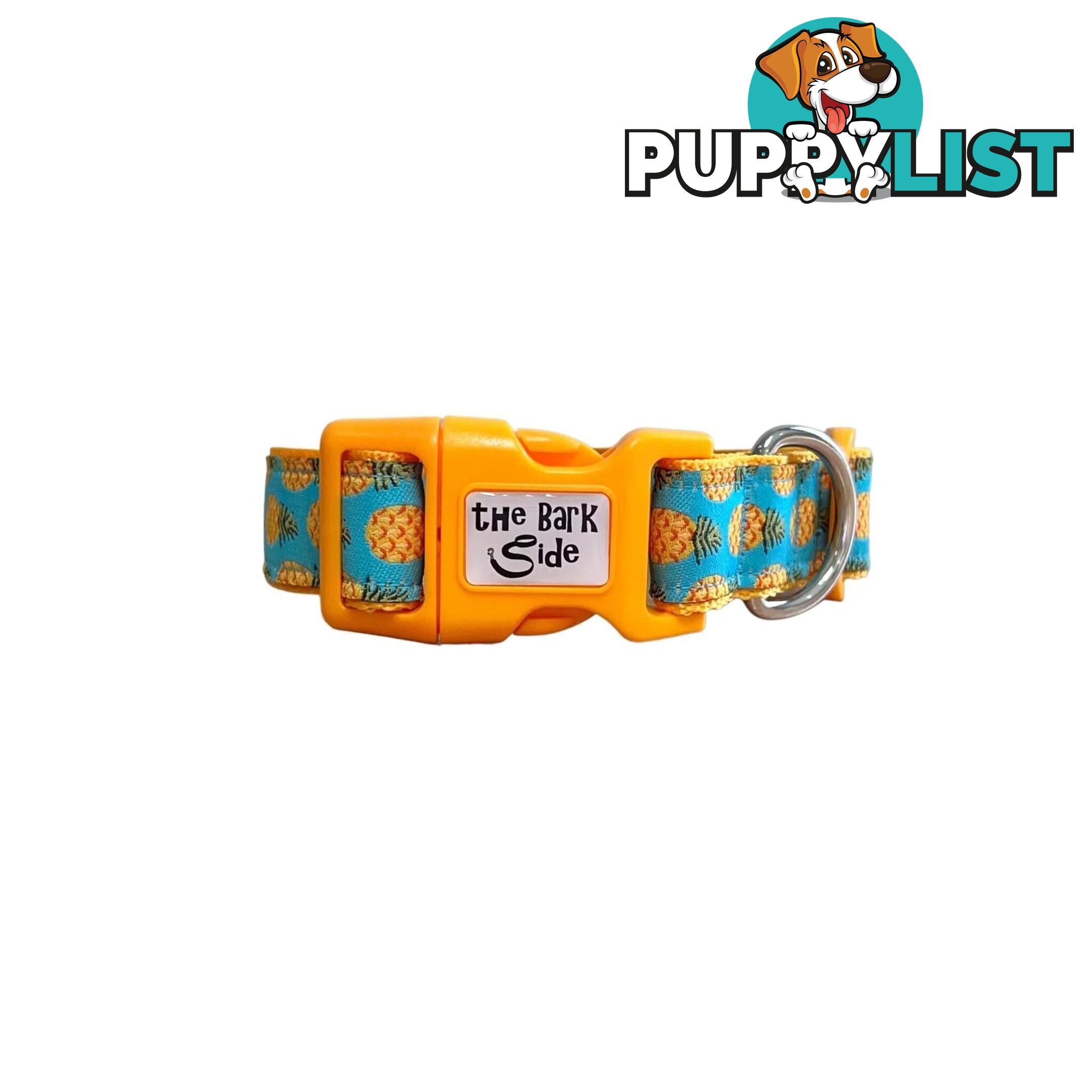 Pineapple Dog Collar - Hand Made by The Bark Side - TBSPIN2L