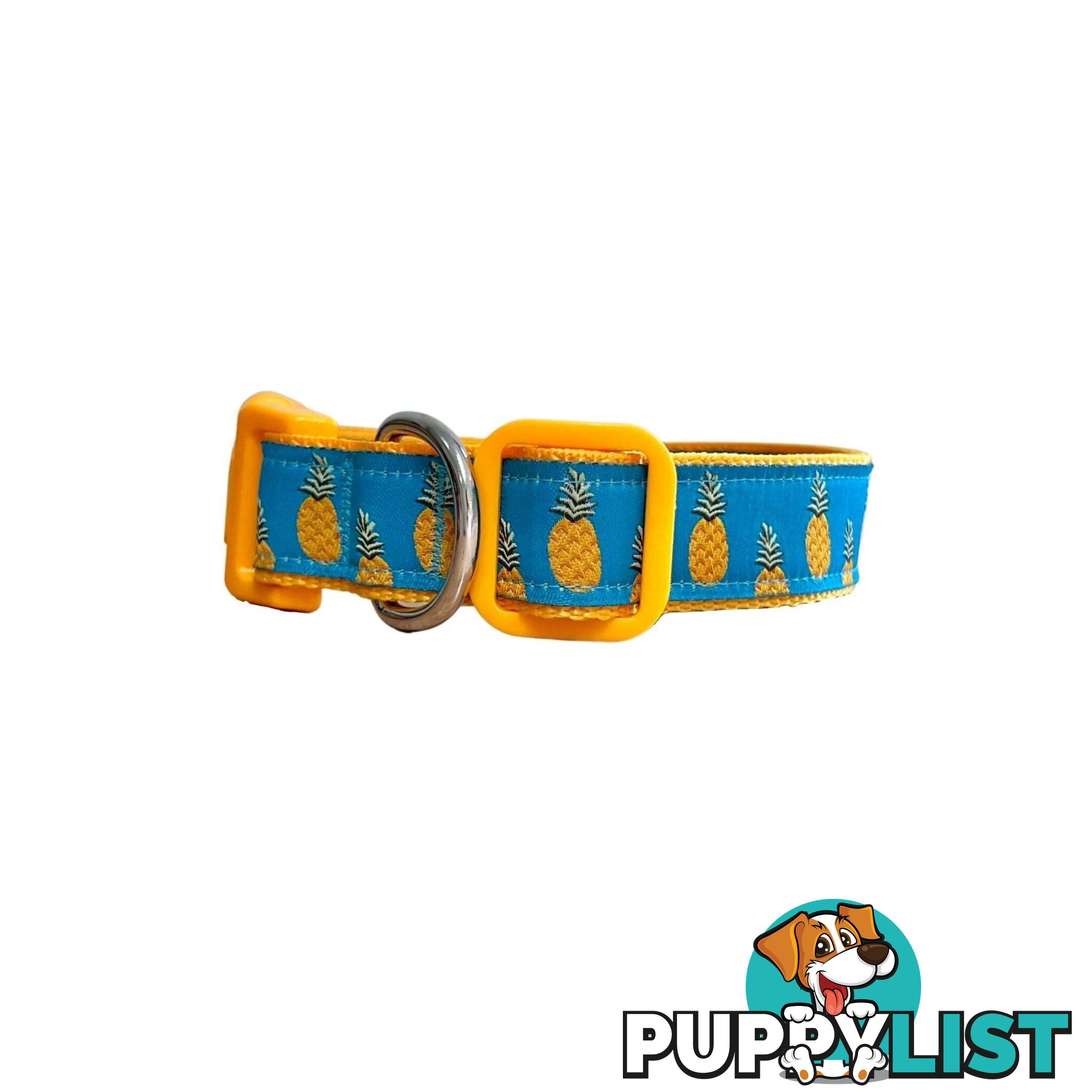 Pineapple Dog Collar - Hand Made by The Bark Side - TBSPIN2L