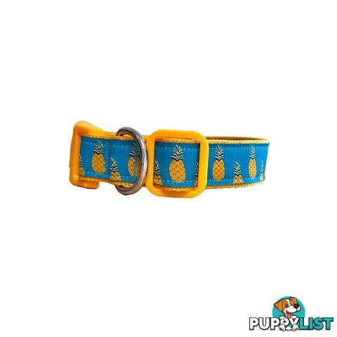 Pineapple Dog Collar - Hand Made by The Bark Side - TBSPIN2L