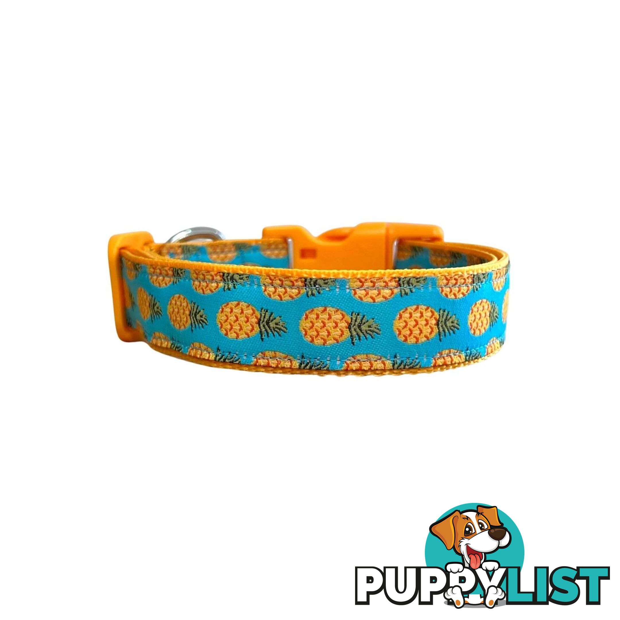 Pineapple Dog Collar - Hand Made by The Bark Side - TBSPIN2L