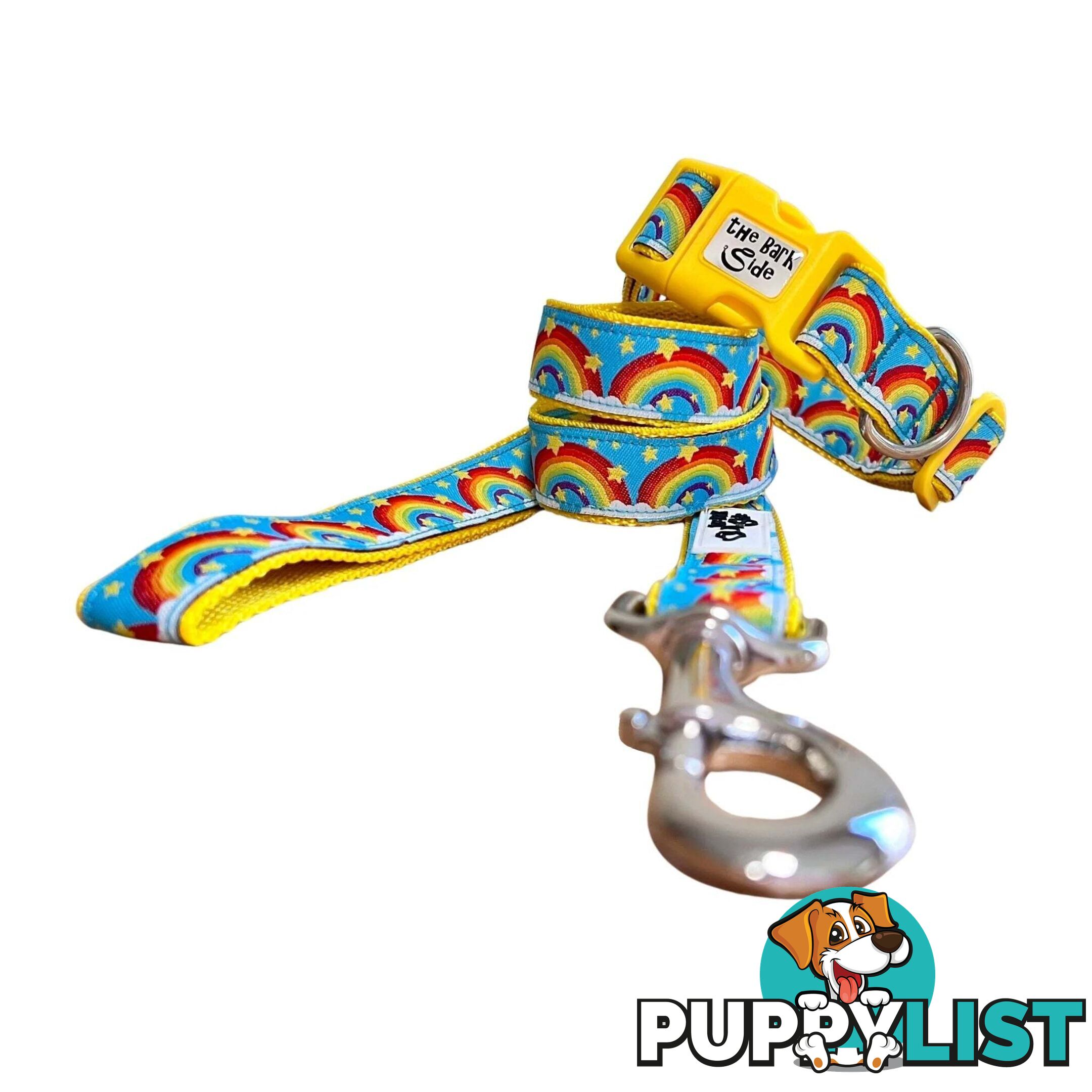 Rainbow Dog Lead / Dog Leash - Hand Made by The Bark Side - TBSLDRAIYEL251.5