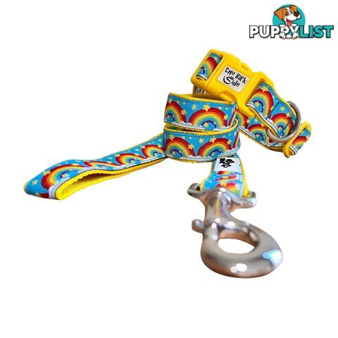 Rainbow Dog Lead / Dog Leash - Hand Made by The Bark Side - TBSLDRAIYEL251.5