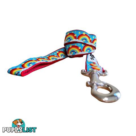 Rainbow Dog Lead / Dog Leash - Hand Made by The Bark Side - TBSLDRAIYEL251.5