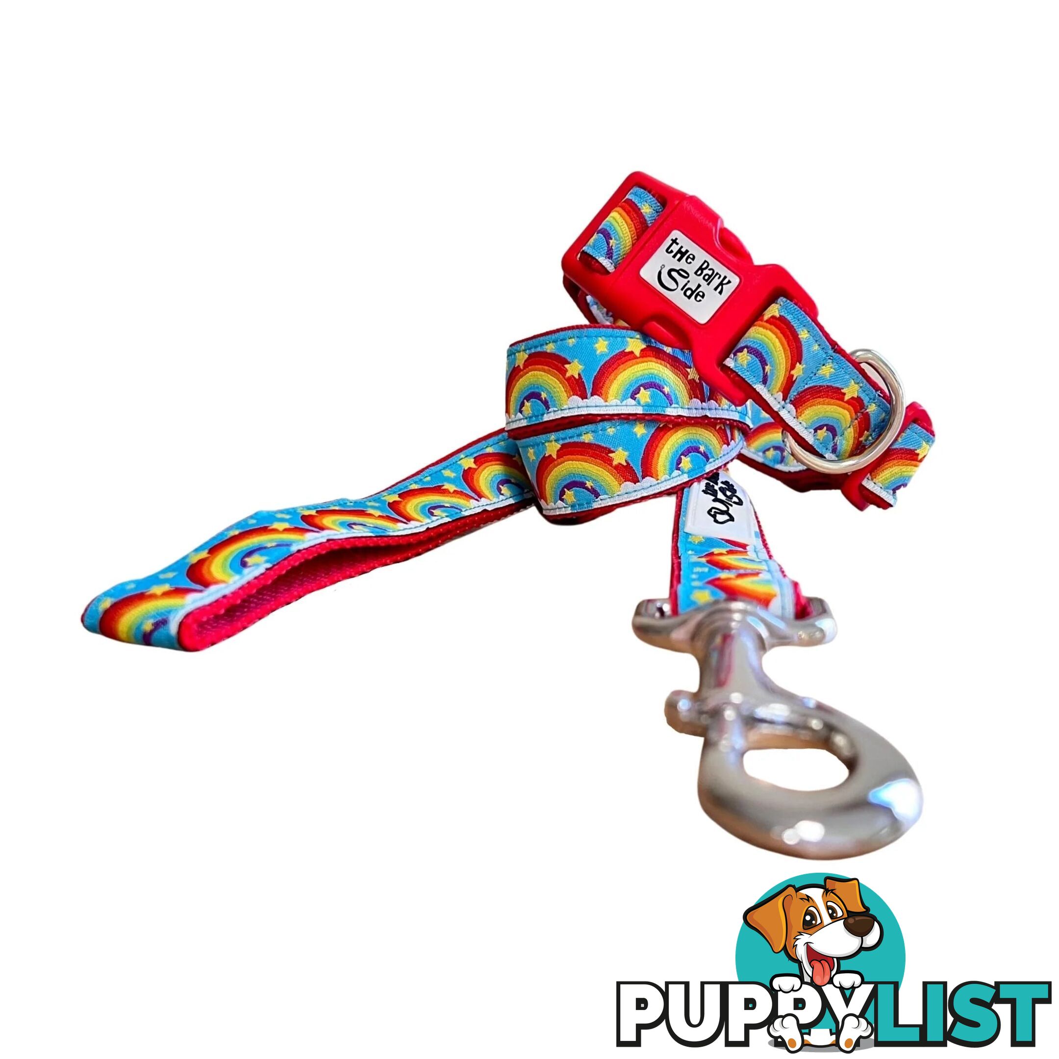 Rainbow Dog Lead / Dog Leash - Hand Made by The Bark Side - TBSLDRAIYEL251.5