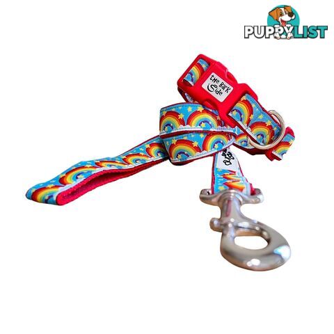 Rainbow Dog Lead / Dog Leash - Hand Made by The Bark Side - TBSLDRAIYEL251.5
