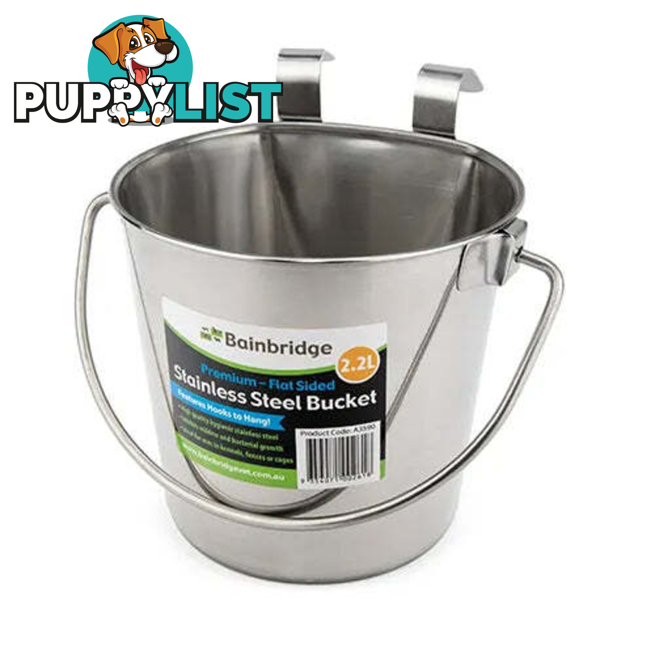 FLAT SIDED STAINLESS BUCKETS - BAINBRIDGE - BB-A3589