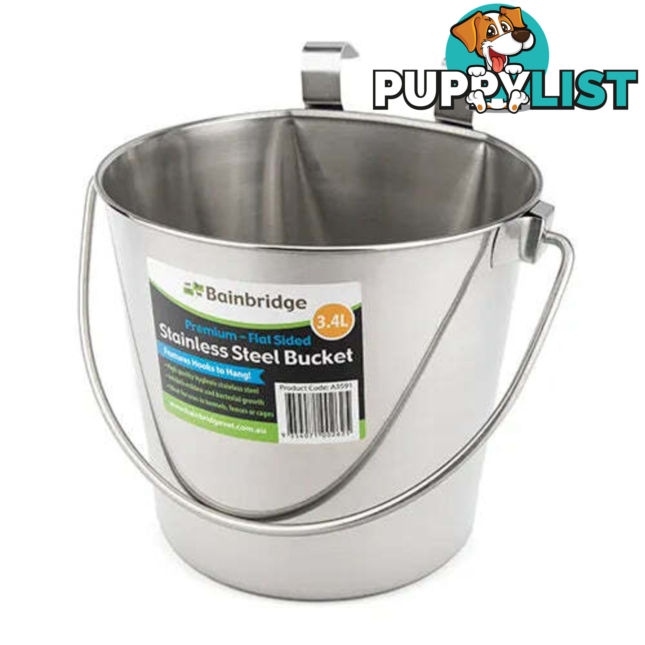 FLAT SIDED STAINLESS BUCKETS - BAINBRIDGE - BB-A3589