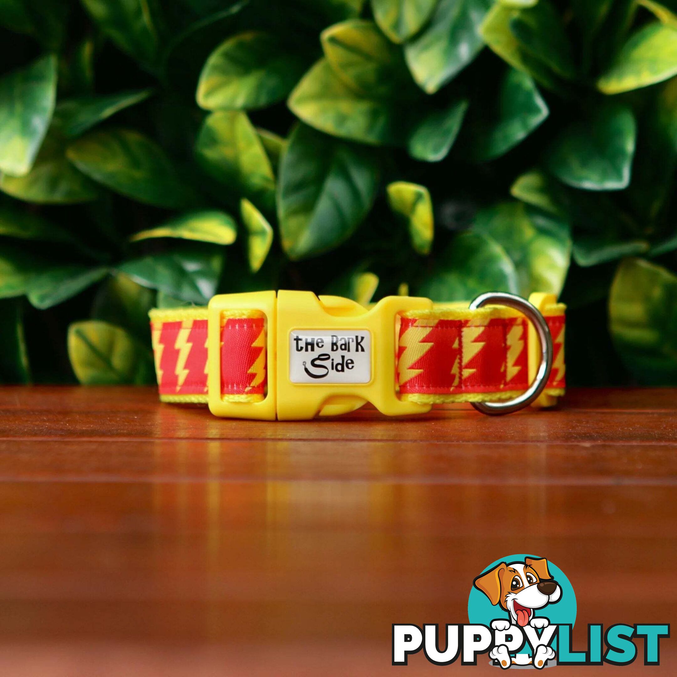 Lightning Bolt Dog Collar - Hand Made by The Bark Side - TBSLIGLBLK