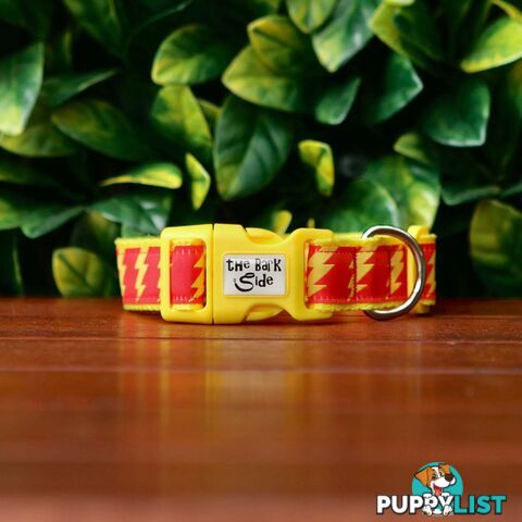 Lightning Bolt Dog Collar - Hand Made by The Bark Side - TBSLIGLBLK