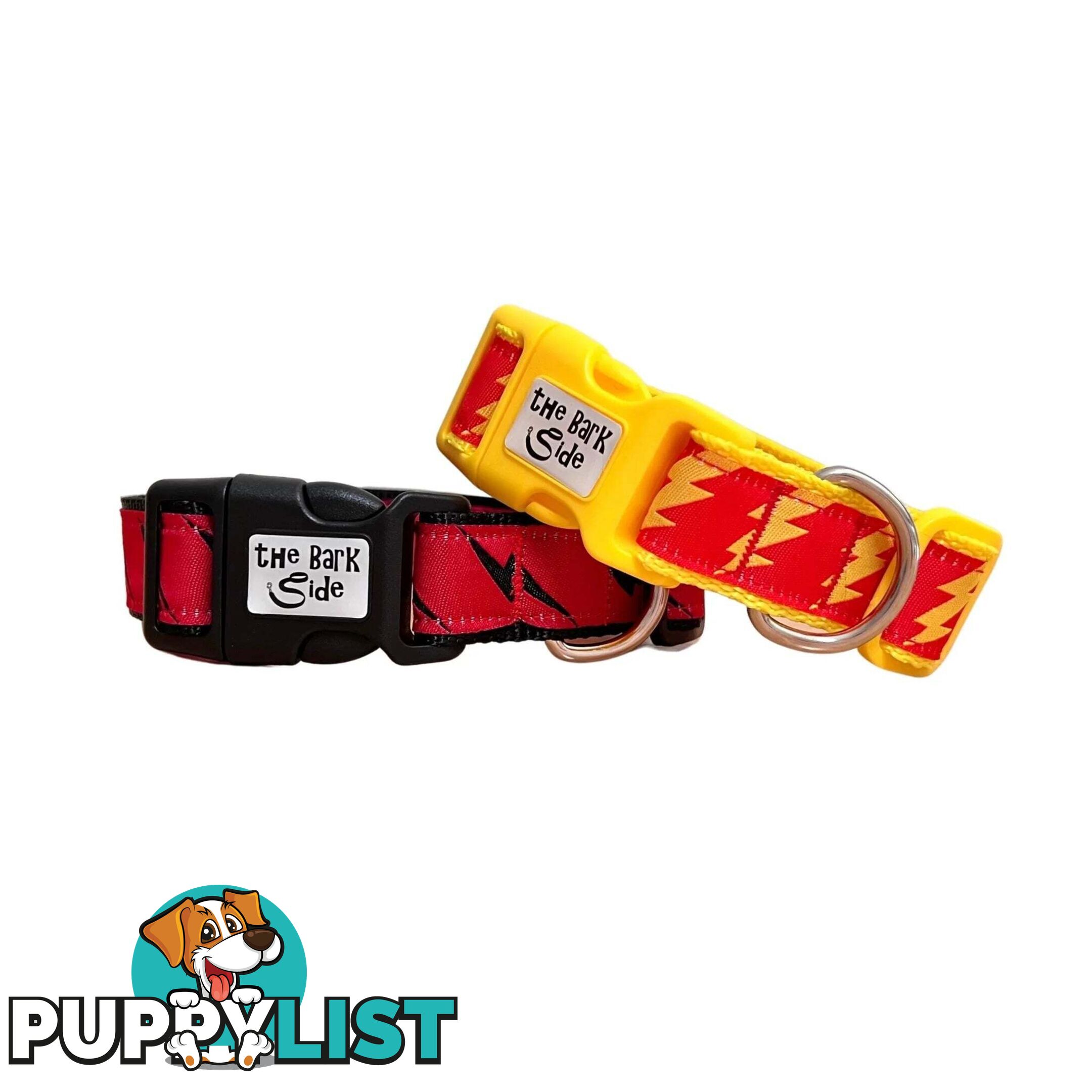 Lightning Bolt Dog Collar - Hand Made by The Bark Side - TBSLIGLBLK