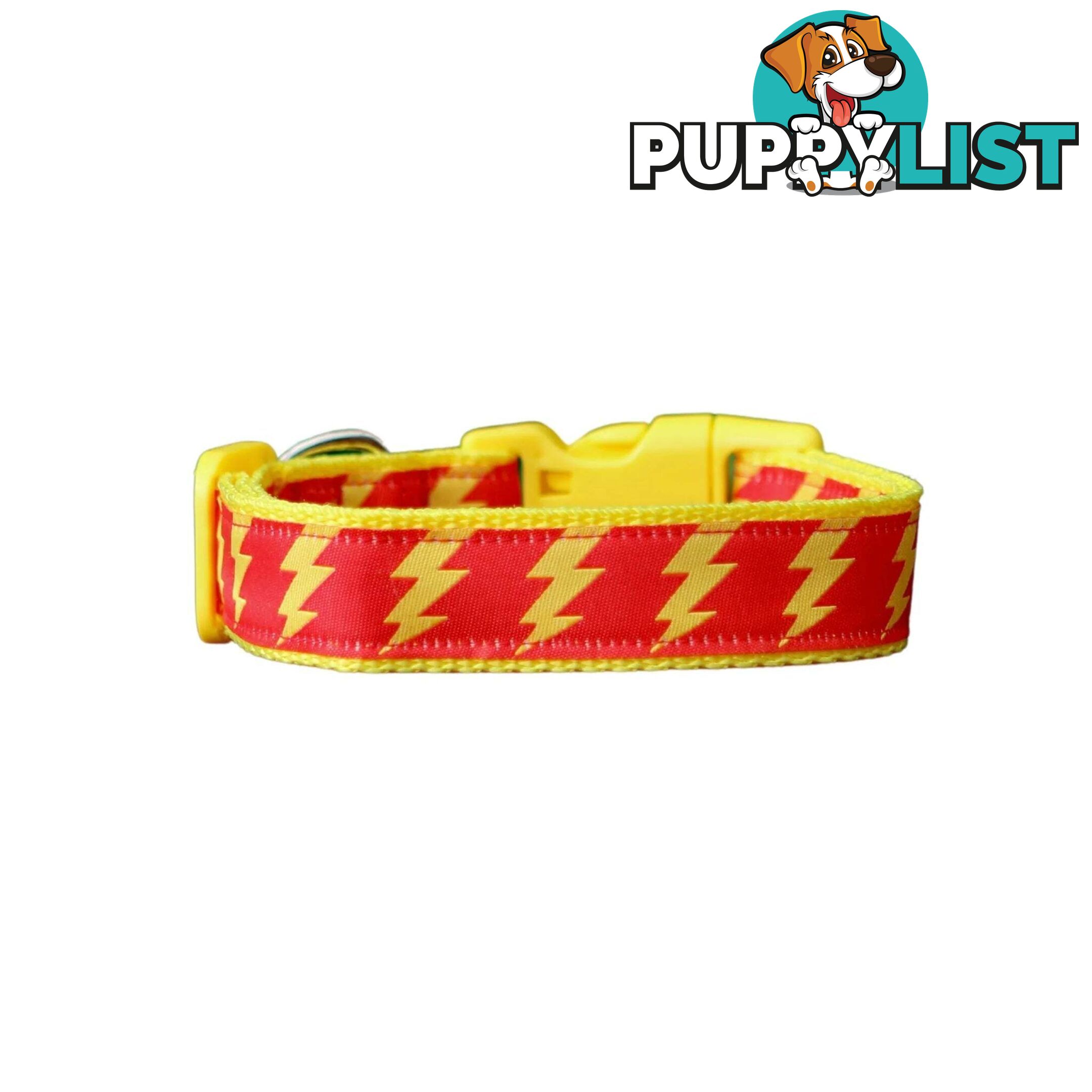 Lightning Bolt Dog Collar - Hand Made by The Bark Side - TBSLIGLBLK
