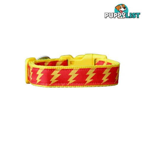 Lightning Bolt Dog Collar - Hand Made by The Bark Side - TBSLIGLBLK