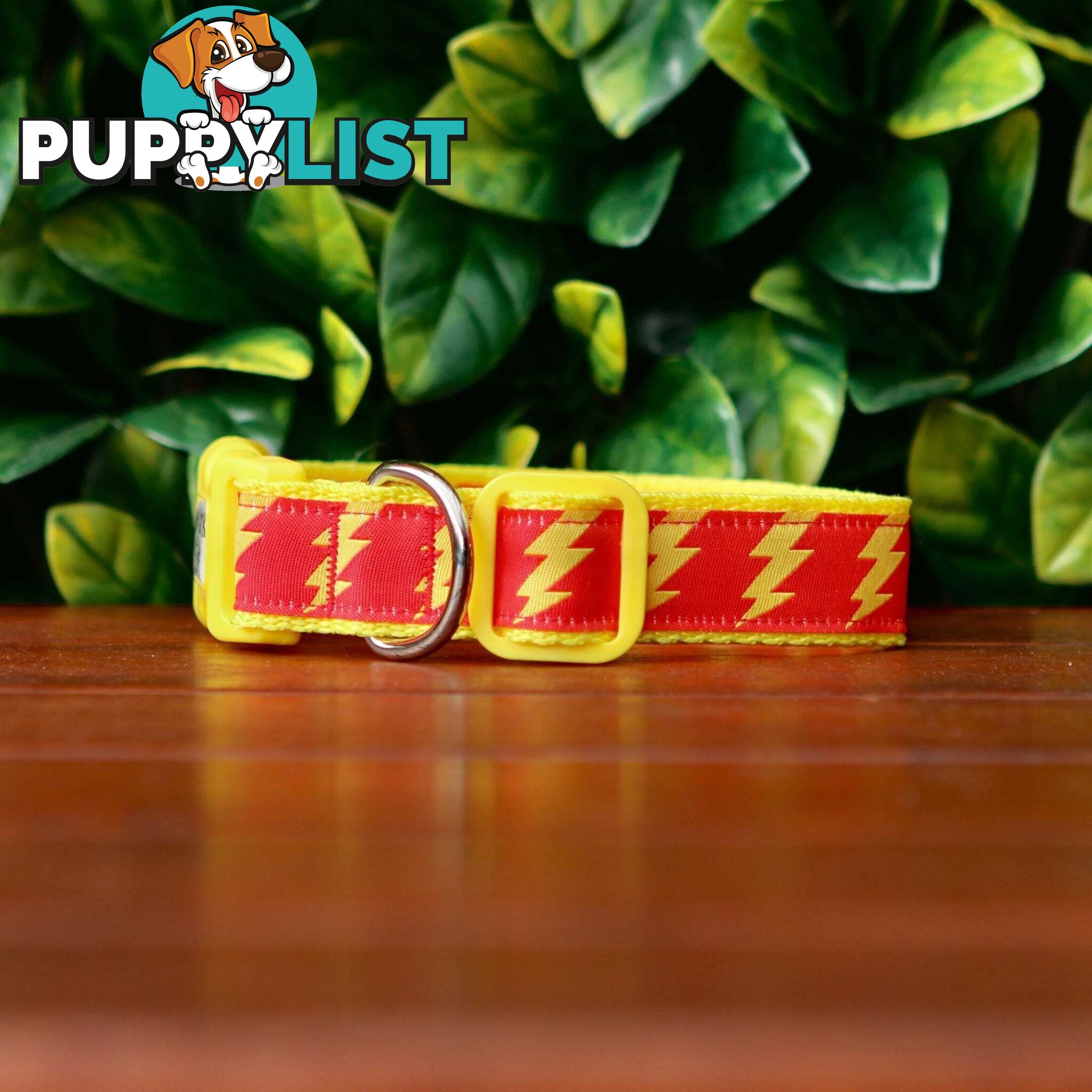 Lightning Bolt Dog Collar - Hand Made by The Bark Side - TBSLIGLBLK