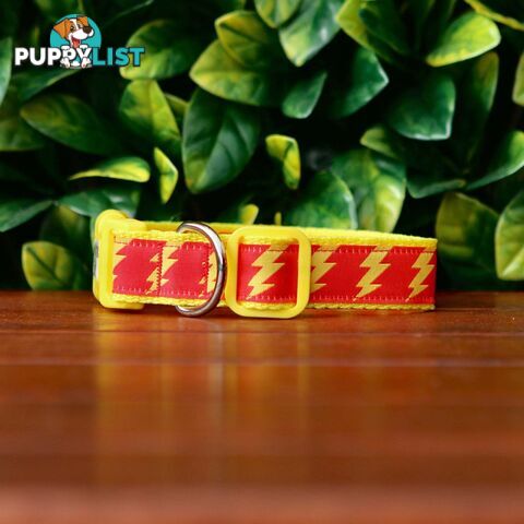 Lightning Bolt Dog Collar - Hand Made by The Bark Side - TBSLIGLBLK
