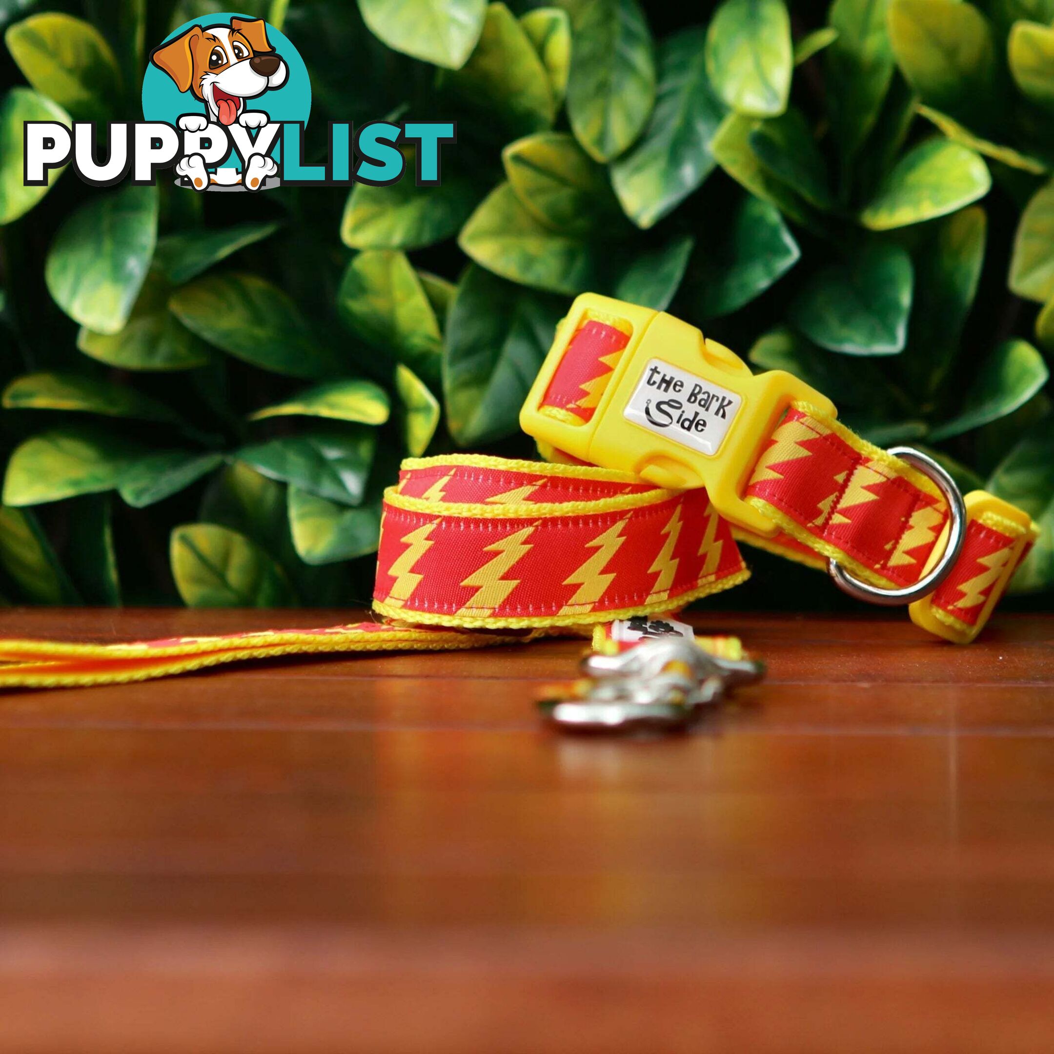 Lightning Bolt Dog Collar - Hand Made by The Bark Side - TBSLIGLBLK