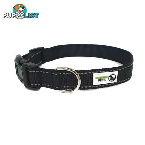 Nylon w/Reflective Stitching Dog Collar - Moondidley Pets - MDPCOLREFMTUR