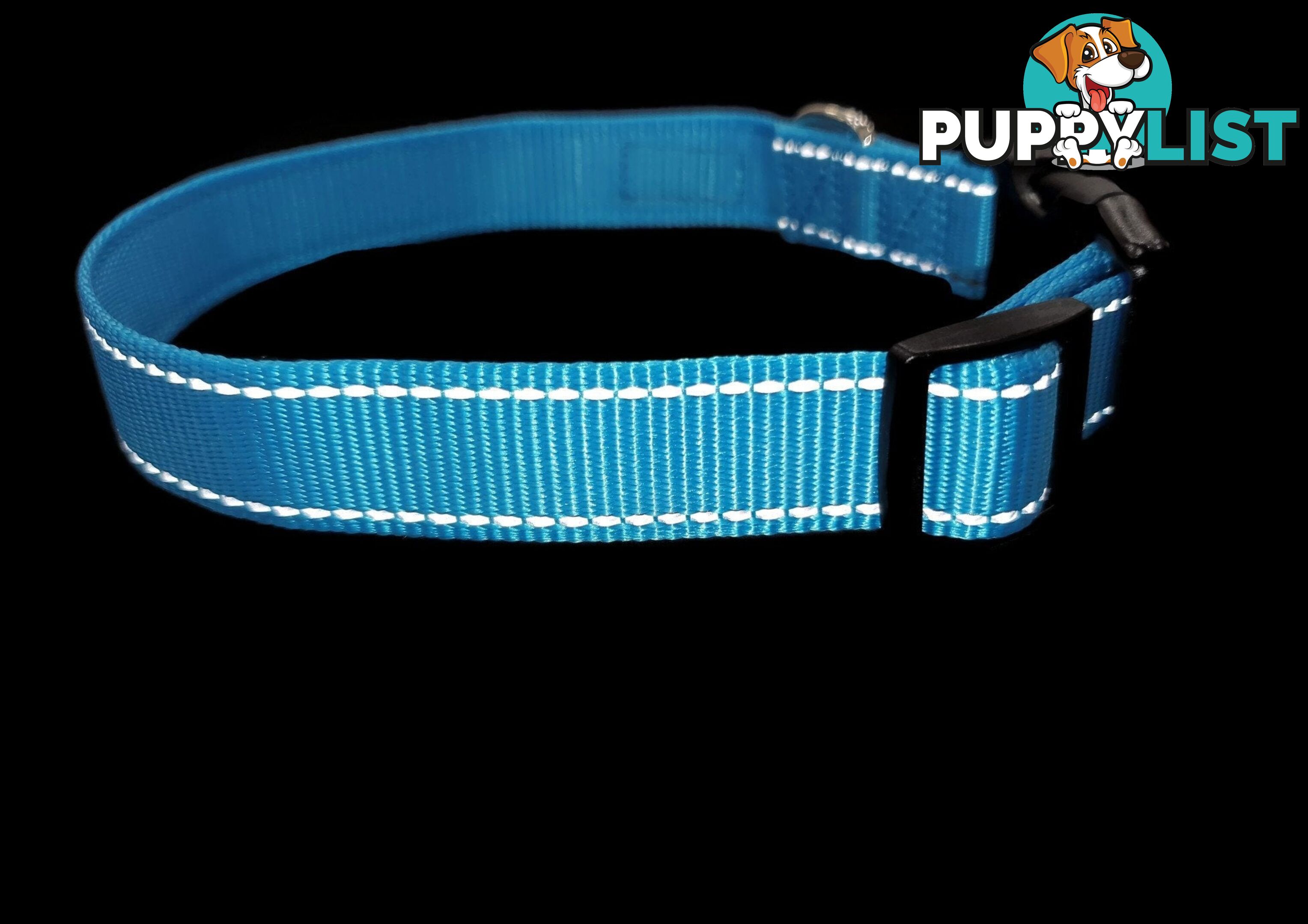 Nylon w/Reflective Stitching Dog Collar - Moondidley Pets - MDPCOLREFMTUR