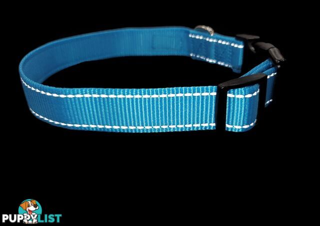 Nylon w/Reflective Stitching Dog Collar - Moondidley Pets - MDPCOLREFMTUR