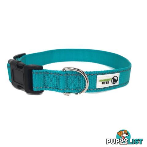 Nylon w/Reflective Stitching Dog Collar - Moondidley Pets - MDPCOLREFMTUR