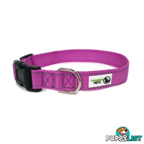 Nylon w/Reflective Stitching Dog Collar - Moondidley Pets - MDPCOLREFMTUR