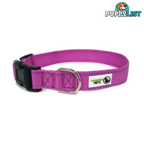 Nylon w/Reflective Stitching Dog Collar - Moondidley Pets - MDPCOLREFSTUR