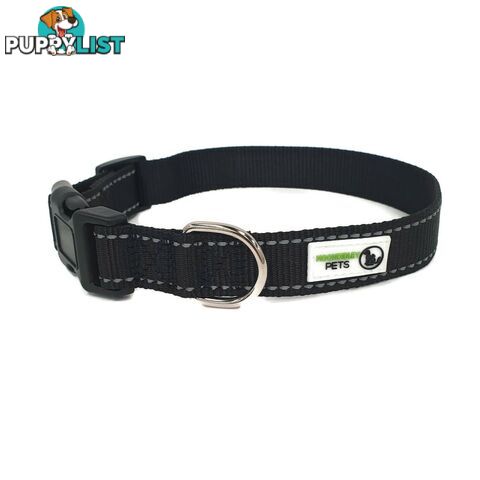 Nylon w/Reflective Stitching Dog Collar - Moondidley Pets - MDPCOLREFSTUR