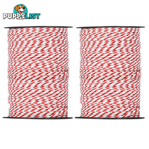 Giantz Electric Fence Poly Rope 2x 500M - FIK-ROPE-500MX2