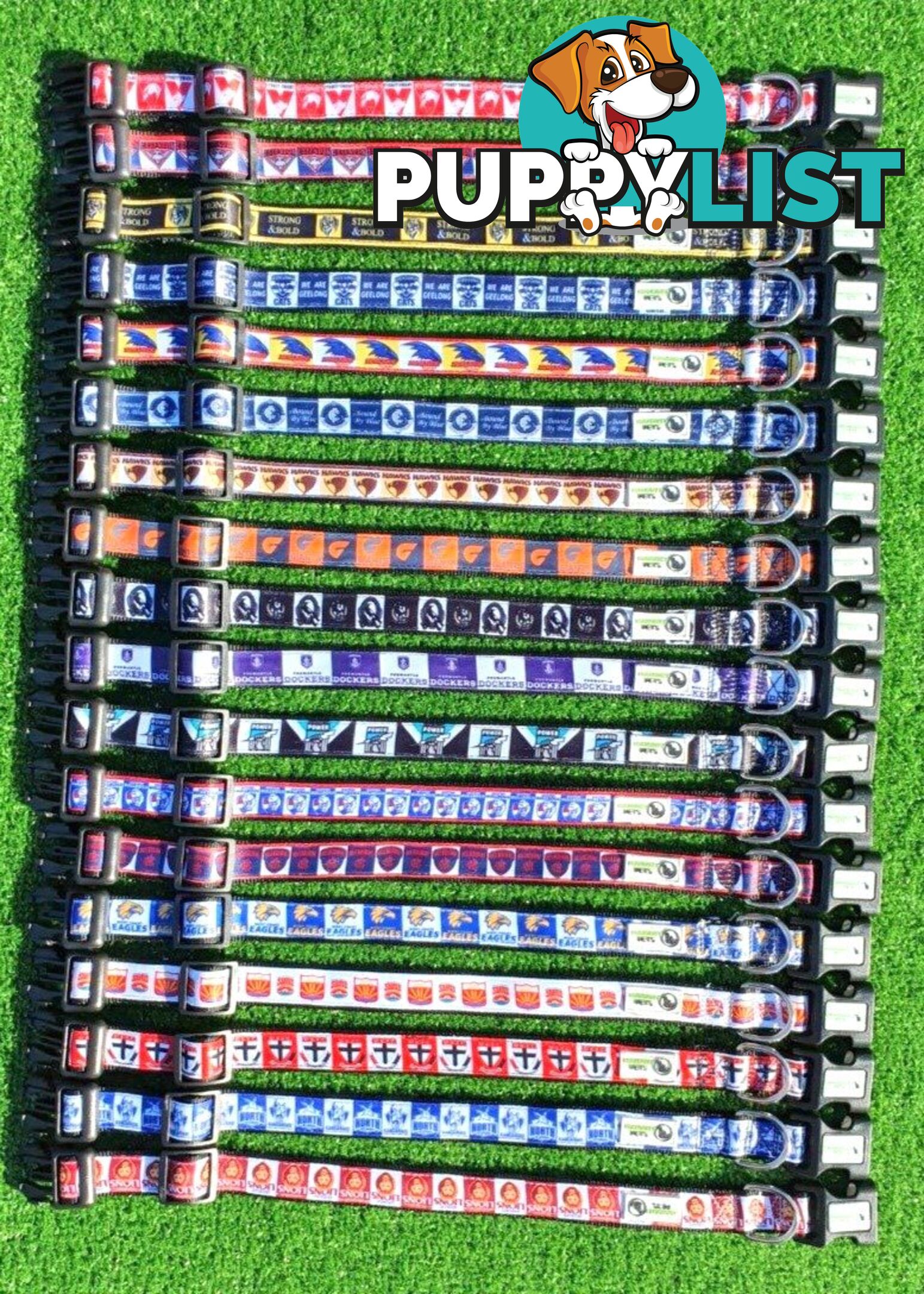 AFL Dog Collars, Footy - Aussie Rules - Moondidley Pets - MDPCOLAFLMGC