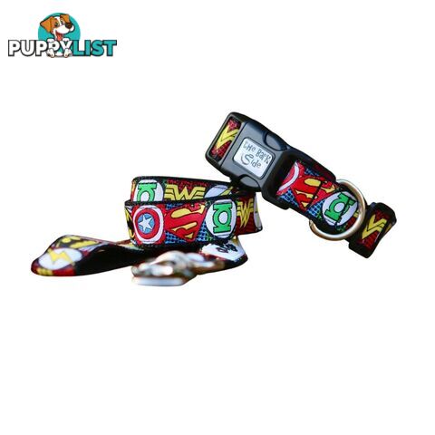 Superhero Dog Lead / Dog Leash - Hand Made by The Bark Side - TBSLDSUPBLK201.8