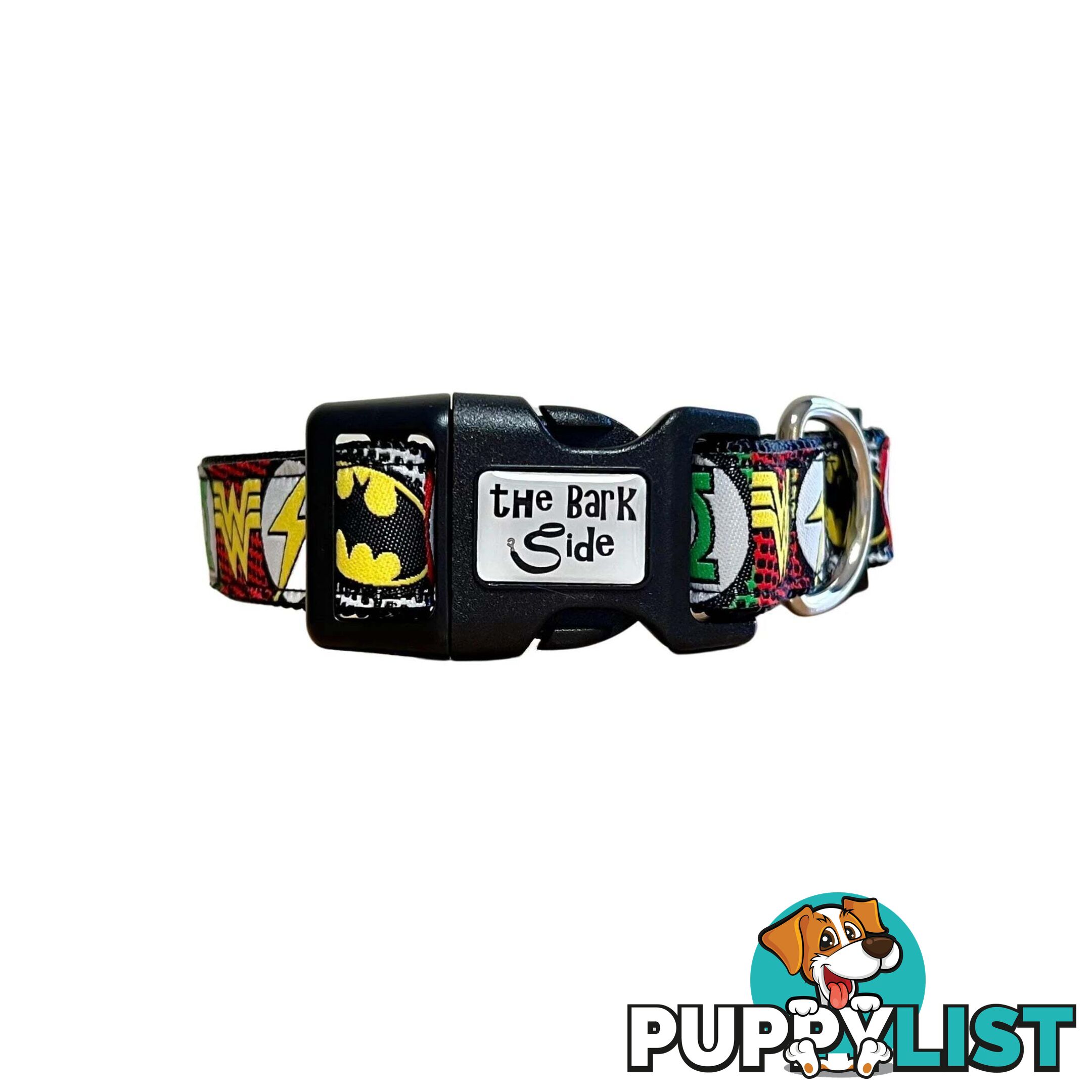 Superhero Dog Collar - Hand Made by The Bark Side - TBSHEROMEDBLU