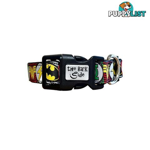Superhero Dog Collar - Hand Made by The Bark Side - TBSHEROMEDBLU
