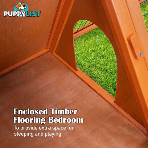 Rabbit Hutch Chicken Coop 118 x 50 x 45cm Triangle Cage Run Ester - V274-PET-RH1480S
