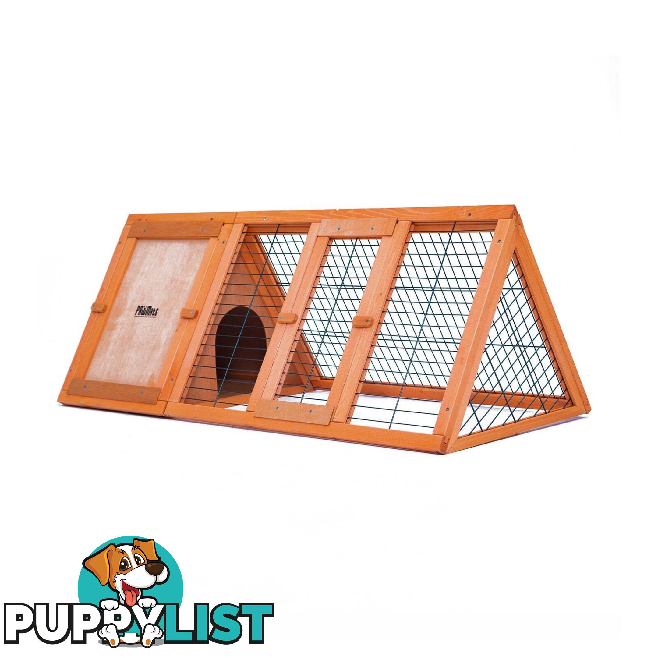 Rabbit Hutch Chicken Coop 118 x 50 x 45cm Triangle Cage Run Ester - V274-PET-RH1480S