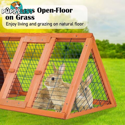 Rabbit Hutch Chicken Coop 118 x 50 x 45cm Triangle Cage Run Ester - V274-PET-RH1480S