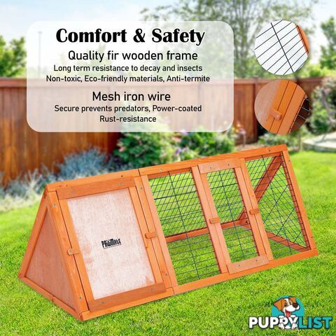 Rabbit Hutch Chicken Coop 118 x 50 x 45cm Triangle Cage Run Ester - V274-PET-RH1480S